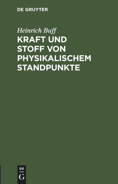 Produktbild: Kraft und Stoff von physikalischem Standpunkte