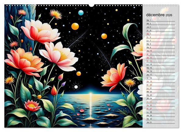 Produktbild: Fleurs de la nuit (Calendrier mural 2026 DIN A2 vertical) calendrier de bureau