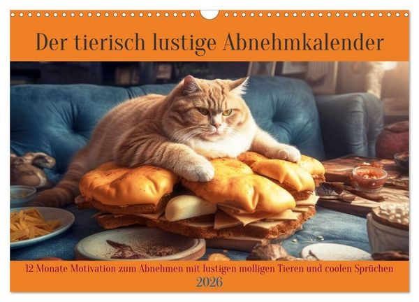 Produktbild: Der tierisch lustige Abnehmkalender (Wandkalender 2026 DIN A3 quer), CALVENDO Monatskalender