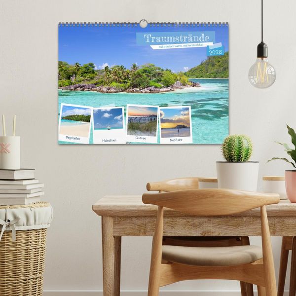 Produktbild: Traumstr&auml;nde, mal tropisch warm, mal nordisch kalt (Wandkalender 2026 DIN A3 quer), CALVENDO Monatskalender