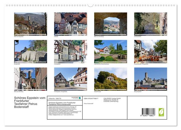 Produktbild: Sch&ouml;nes Eppstein vom Frankfurter Taxifahrer Petrus Bodenstaff (hochwertiger Premium Wandkalender 2026 DIN A2 quer), Kunstdruck in Hochglanz