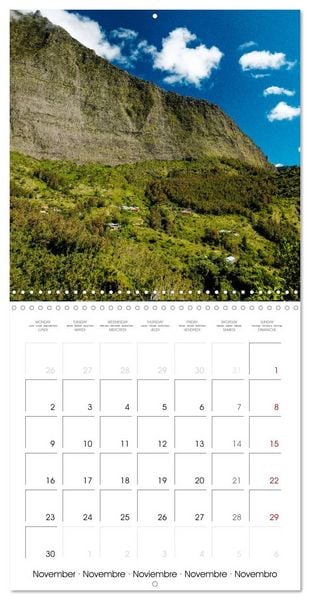 Produktbild: L'ile de la R&eacute;union, un volcan au milieu de l'oc&eacute;an Indien (Calendrier mural carr&eacute; 2026 30x30 cm) Calendrier double avec une page pour vos prises de notes