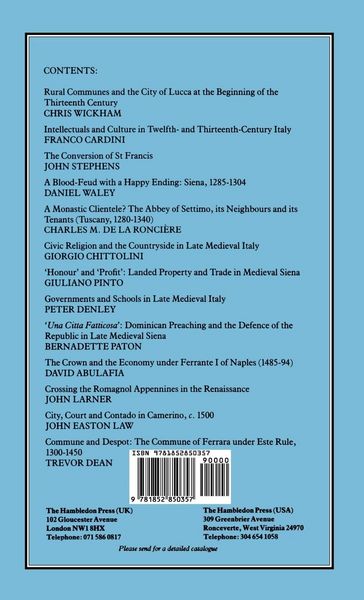 Produktbild: City and Countryside in Late Medieval and Renaissance Italy
