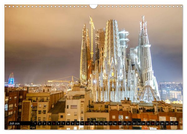 Produktbild: Barcelona - &Uuml;ber den D&auml;chern Kataloniens (Wandkalender 2026 DIN A3 quer), CALVENDO Monatskalender