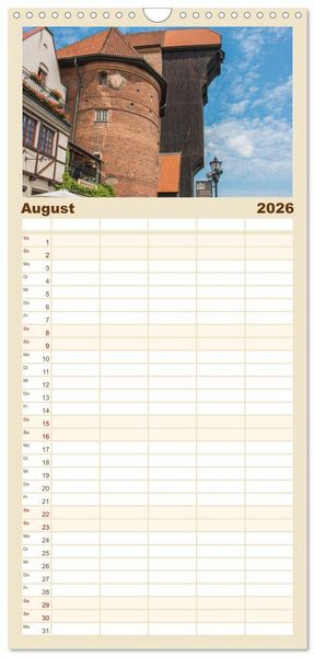 Produktbild: Familienplaner 2026 - Danzig - Polnische Hansestadt mit 5 Spalten (Wandkalender, 21 x 45 cm) CALVENDO
