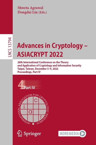 Produktbild: Advances in Cryptology - ASIACRYPT 2022
