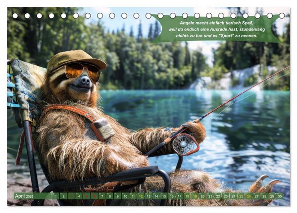 Produktbild: Der tierisch lustige Angler-Kalender (Tischkalender 2026 DIN A5 quer), CALVENDO Monatskalender