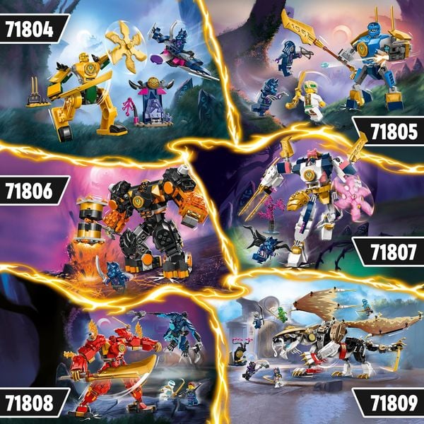 LEGO NINJAGO 71808 Kais Feuermech, Action-Spielzeug mit 2 Actionfiguren