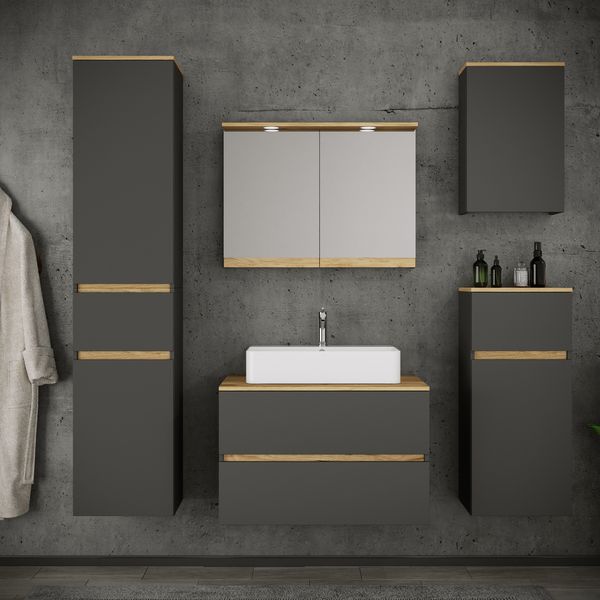 Produktbild: 4 tlg. Badm&ouml;bel-Set mit Waschbecken Cosila-A 80 cm