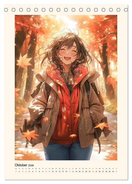 Produktbild: Manga Girls - ein gl&uuml;ckliches Jahr (Tischkalender 2026 DIN A5 hoch), CALVENDO Monatskalender