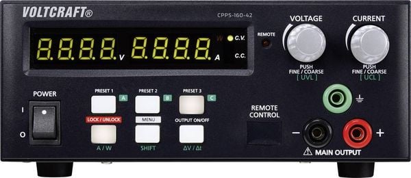 VOLTCRAFT CPPS-160-42 Labornetzgerät, einstellbar 0.02 - 42 V/DC 0.01 - 10 A 160 W USB fernsteuerbar, programmierbar, Au