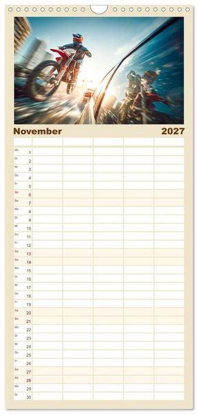 Produktbild: Familienplaner 2027 - MX - Motocross - Impressionen mit 5 Spalten (Wandkalender, 21 x 45 cm) CALVENDO