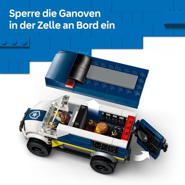 Produktbild: LEGO City 60479 Gefangenentransporter, Spielzeug Polizeiauto f&uuml;r Kinder