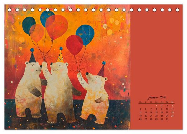 Produktbild: Wenn Tiere feiern (Tischkalender 2026 DIN A5 quer), CALVENDO Monatskalender
