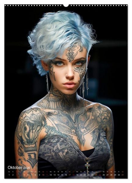 Produktbild: Tattoo Kunst auf der Haut (Wandkalender 2026 DIN A2 hoch), CALVENDO Monatskalender