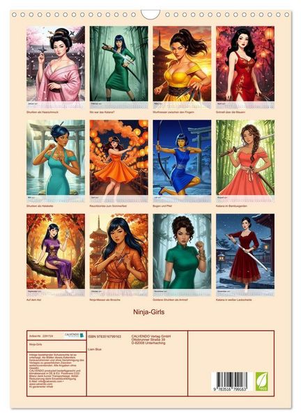 Produktbild: Ninja-Girls (Wandkalender 2027 DIN A3 hoch), CALVENDO Monatskalender