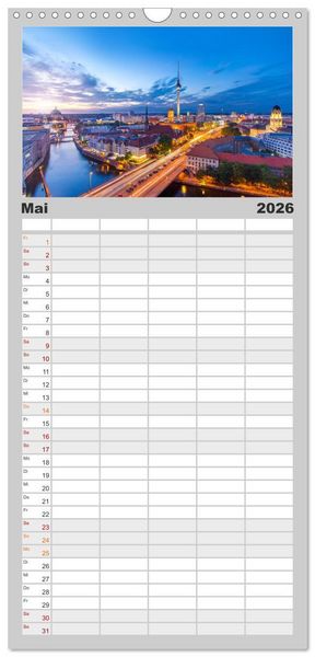 Produktbild: Familienplaner 2026 - SOMMER IN BERLIN mit 5 Spalten (Wandkalender, 21 x 45 cm) CALVENDO