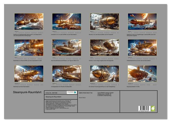 Produktbild: Steampunk-Raumfahrt (Wandkalender 2026 DIN A2 quer), CALVENDO Monatskalender