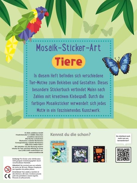 Produktbild: Mein Mosaik-Stickerbuch &ndash; Tiere