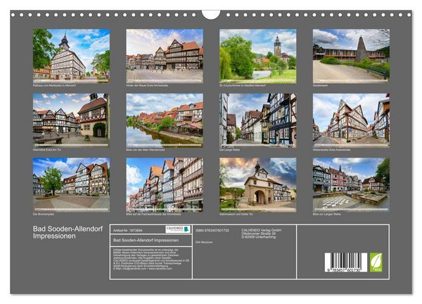 Produktbild: Bad Sooden-Allendorf Impressionen (Wandkalender 2026 DIN A3 quer), CALVENDO Monatskalender