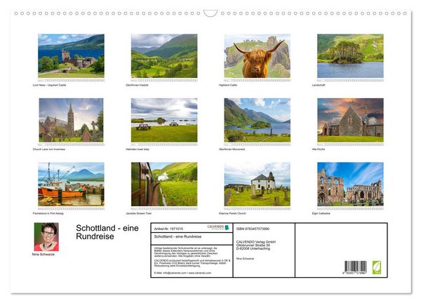 Produktbild: Schottland - eine Rundreise (Wandkalender 2026 DIN A2 quer), CALVENDO Monatskalender