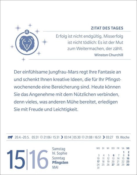 Produktbild: L&ouml;we Sternzeichenkalender 2027 - Tagesabrei&szlig;kalender - Ihr Horoskop f&uuml;r jeden Tag