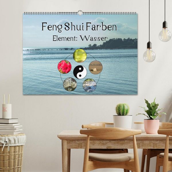 Produktbild: Feng Shui Farben - Element Wasser (Wandkalender 2026 DIN A2 quer), CALVENDO Monatskalender