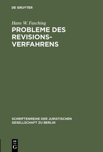 Produktbild: Probleme des Revisionsverfahrens