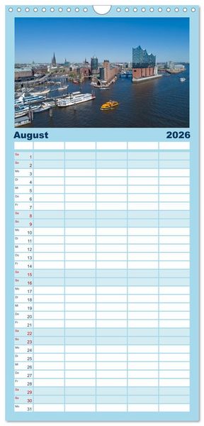 Produktbild: Familienplaner 2026 - Hamburg - Perle an der Elbe mit 5 Spalten (Wandkalender, 21 x 45 cm) CALVENDO