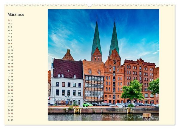 Produktbild: L&uuml;beck, Stadt auf der Insel (Wandkalender 2026 DIN A2 quer), CALVENDO Monatskalender