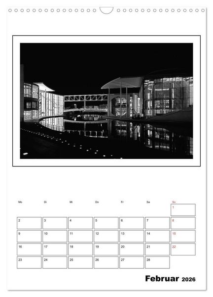 Produktbild: Berlin black & white (Wandkalender 2026 DIN A3 hoch), CALVENDO Monatskalender