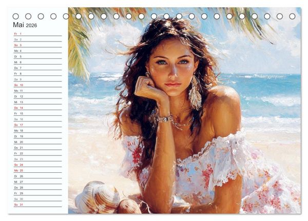 Produktbild: Frauen im Sommer. Lebensfreude, Sonne und Strand (Tischkalender 2026 DIN A5 quer), CALVENDO Monatskalender