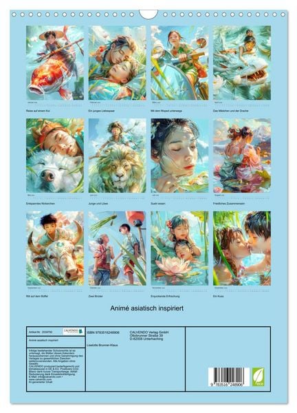 Produktbild: Anim&eacute; asiatisch inspiriert (Wandkalender 2026 DIN A3 hoch), CALVENDO Monatskalender