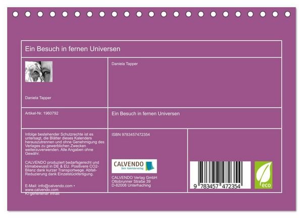 Produktbild: Ein Besuch in fernen Universen (Tischkalender 2026 DIN A5 quer), CALVENDO Monatskalender