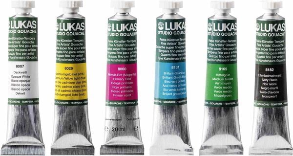 Produktbild: Lukas Studio Gouache Tempera Farben 6 x 20ml