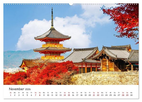 Produktbild: Japanische Tempel und Schreine (hochwertiger Premium Wandkalender 2026 DIN A2 quer), Kunstdruck in Hochglanz