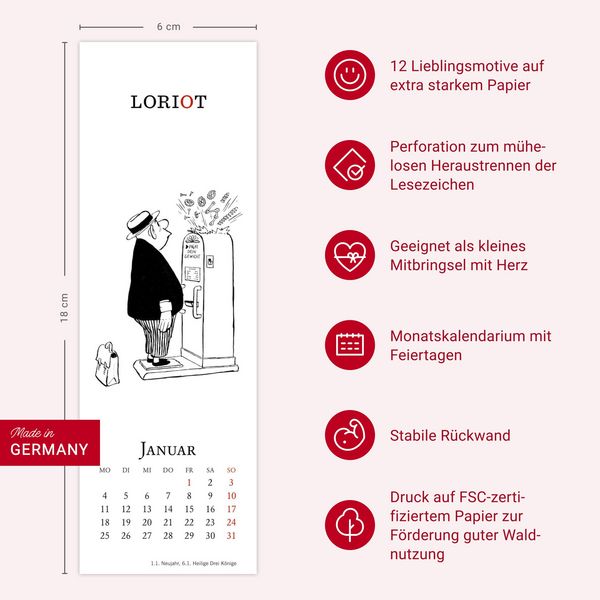 Produktbild: Loriot Lesezeichen & Kalender 2027