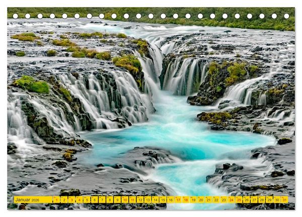 Produktbild: Islands Wasserf&auml;lle (Tischkalender 2026 DIN A5 quer), CALVENDO Monatskalender