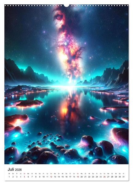 Produktbild: Astronomie Visionen - Ein von KI erschaffenes Panorama des Kosmos (hochwertiger Premium Wandkalender 2026 DIN A2 hoch), Kunstdruck in Hochglanz