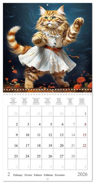 Produktbild: Cute Cats Dancing (Wall Calendar 2026 12 &times; 12 Inch) CALVENDO 12 Month Wall Calendar