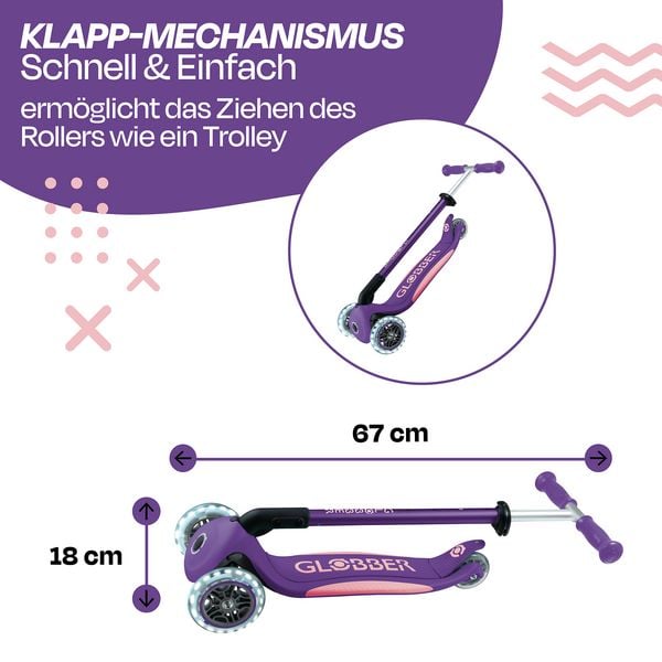 Produktbild: GLOBBER PRIMO FOLDABLE PLUS LIGHTS lila-