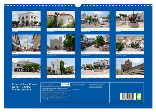 Produktbild: Frankreichs sch&ouml;nste D&ouml;rfer - Saintes Maries de la Mer (Wandkalender 2026 DIN A3 quer), CALVENDO Monatskalender