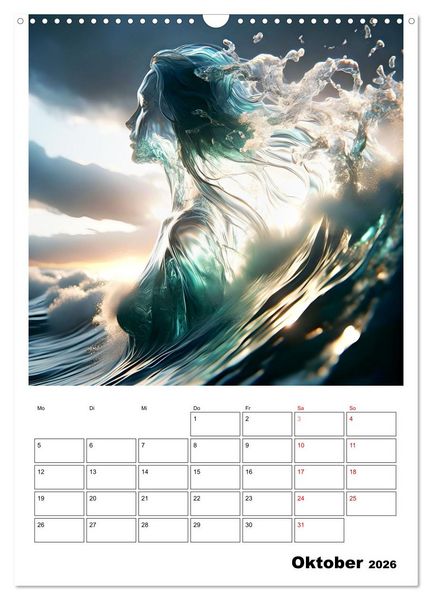 Produktbild: Wellen Illusionen (Wandkalender 2026 DIN A3 hoch), CALVENDO Monatskalender