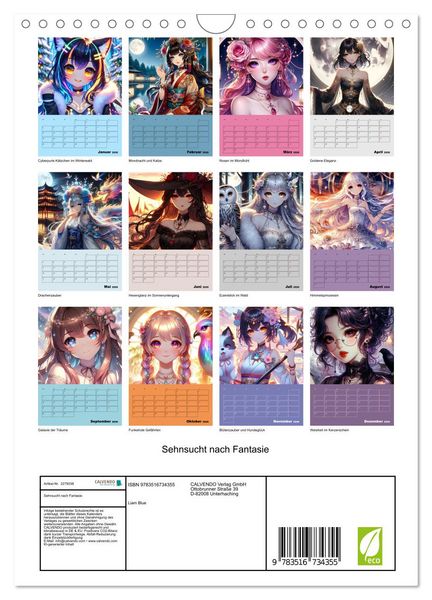 Produktbild: Sehnsucht nach Fantasie (Wandkalender 2026 DIN A4 hoch), CALVENDO Monatskalender