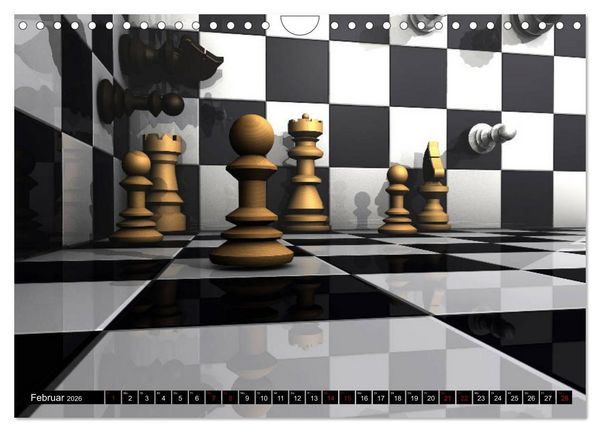 Produktbild: SCHACH - Spiel der K&ouml;nige (Wandkalender 2026 DIN A4 quer), CALVENDO Monatskalender