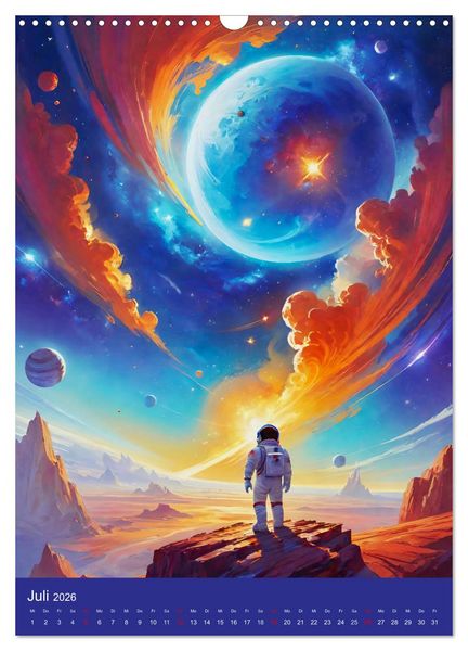 Produktbild: Astronauten. Auf Entdeckungsreise in fremde Galaxien (Wandkalender 2026 DIN A3 hoch), CALVENDO Monatskalender