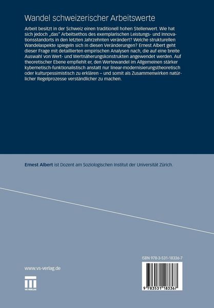 Produktbild: Wandel schweizerischer Arbeitswerte