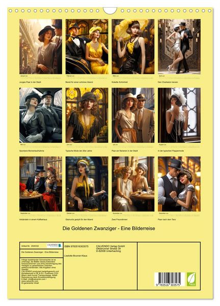 Produktbild: Die Goldenen Zwanziger - Eine Bilderreise (Wandkalender 2026 DIN A3 hoch), CALVENDO Monatskalender