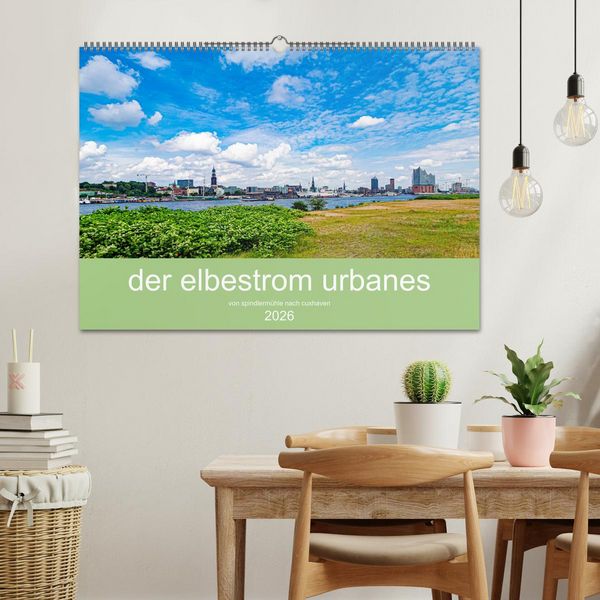 Produktbild: der elbestrom urbanes (Wandkalender 2026 DIN A2 quer), CALVENDO Monatskalender