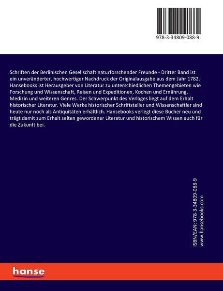 Produktbild: Schriften der Berlinischen Gesellschaft naturforschender Freunde